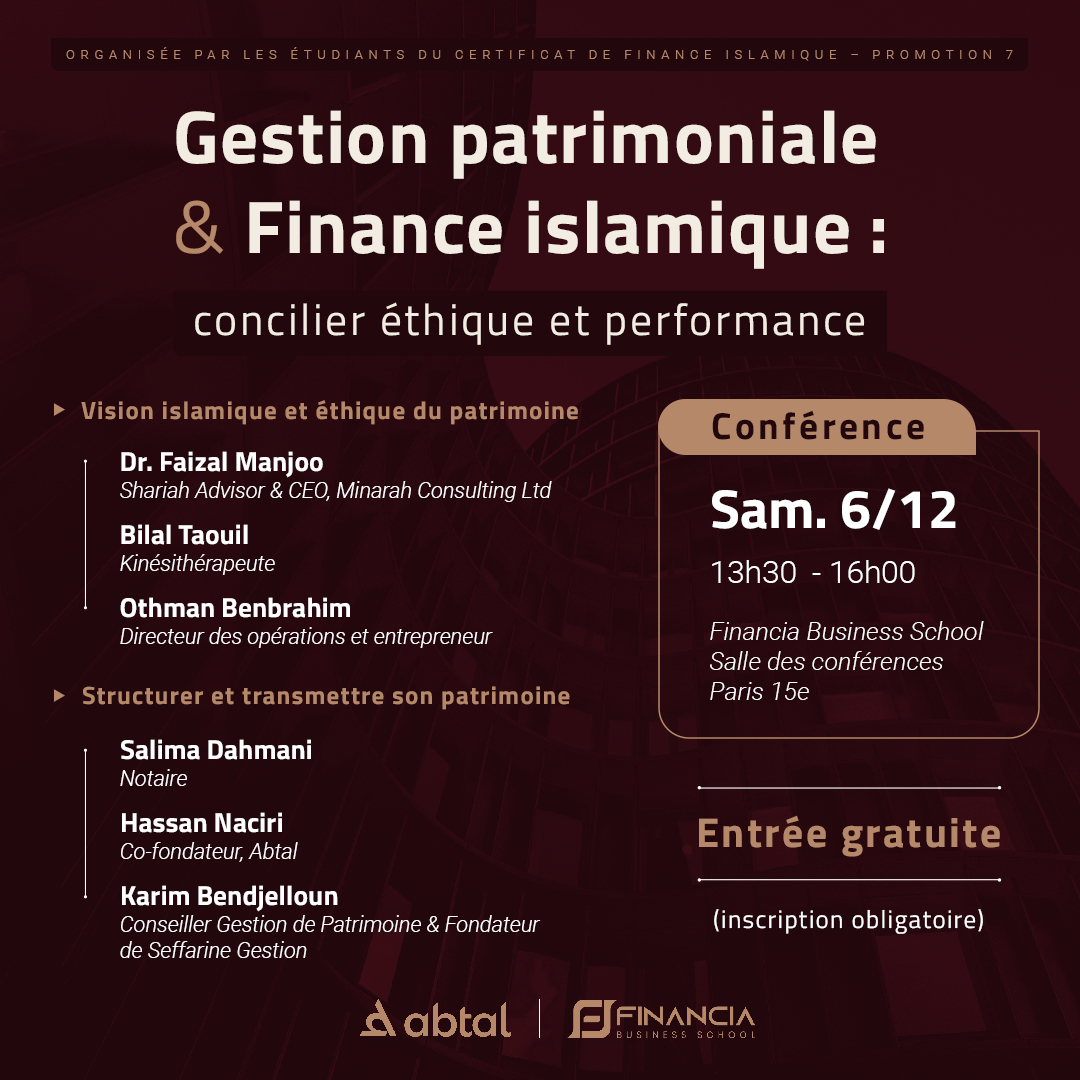 Conférence : Comment concilier les principes éthiques et spirituels de l’islam avec les exigences modernes de la gestion du patrimoine en France ?, samedi 6 décembre 2025
